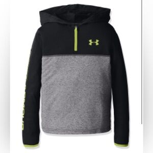 Boys’ Light-Weight Under Armour Black Grey and Neon Green/Yellow Loose Hoodie